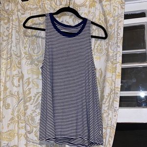 Blue and white striped tank